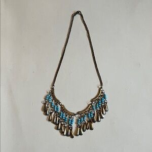 Turkish Brass and Blue Necklace